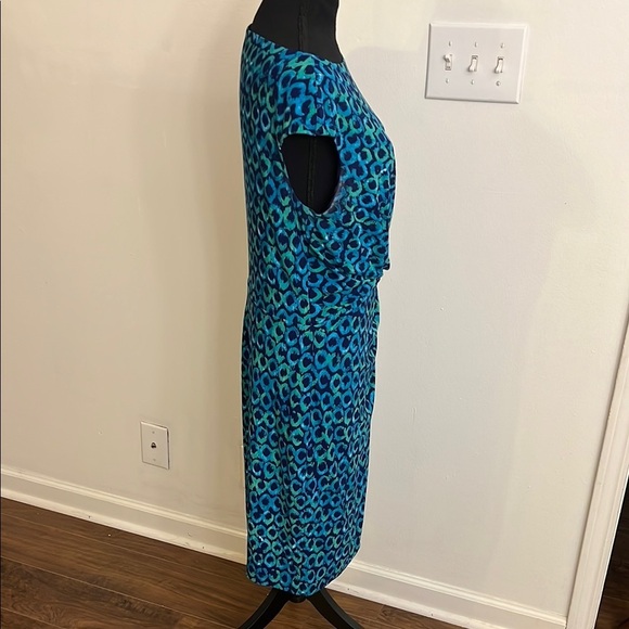 Lauren Ralph Lauren Blue Sheath Midi Dress with Bateau Neckline - Picture 3 of 12